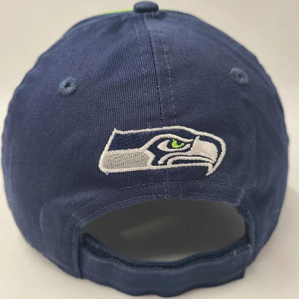 Seattle Seahawks Hat Adjustable New Era 9Forty White Blue Green NFL Football Men